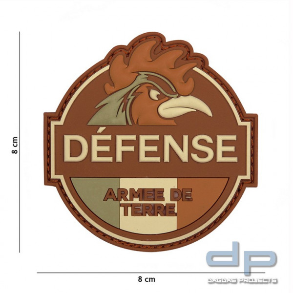 Emblem 3D PVC Defense Armee de Terre braun