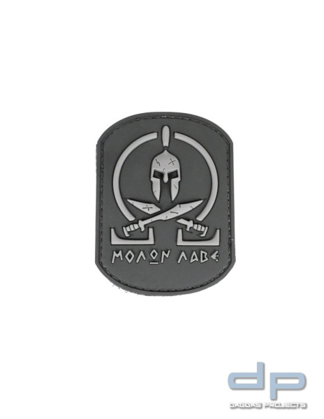 Klettabzeichen MOLON LABE- gummiert, 70x55 mm in Coyote