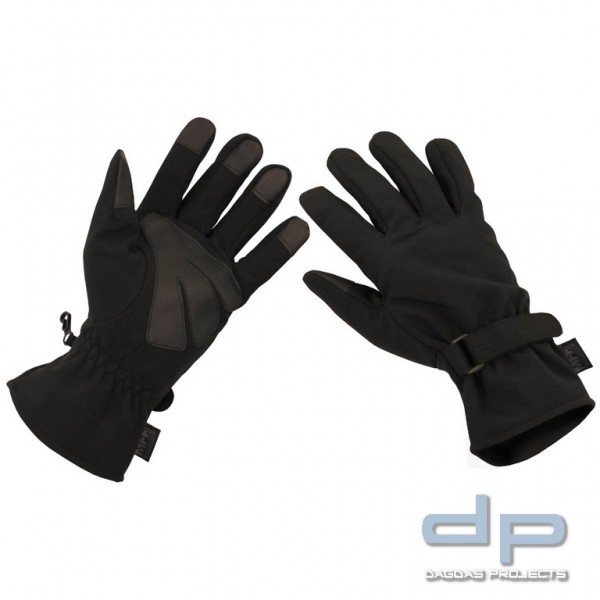 Fingerhandschuhe, Softshell, schwarz