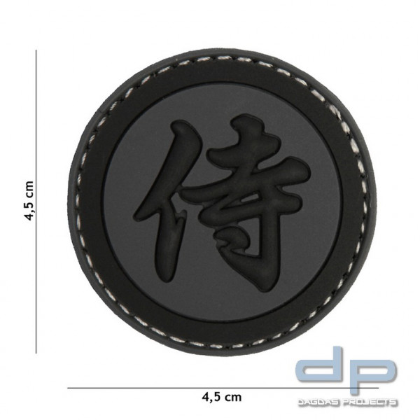Emblem 3D PVC Samurai grau/schwarz