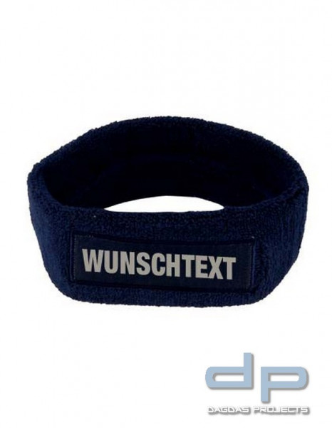 Kopfschweißband mit Label mit Wunschaufdruck in reflex silber