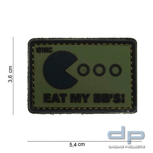 Emblem 3D PVC Eat My BB&#039;s grün/schwarz