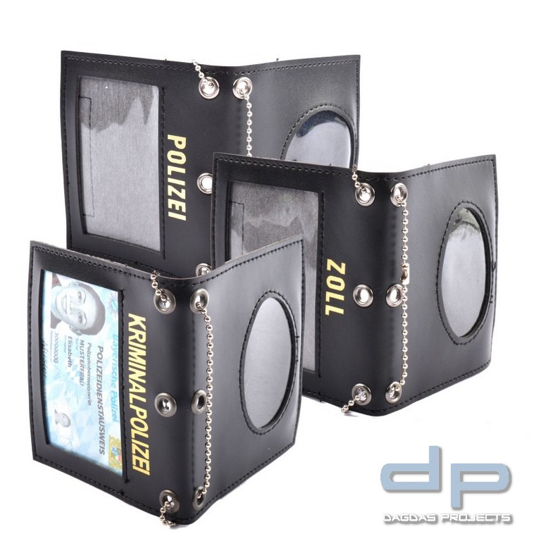 COP Dienstausweismäppchen Leder - Ohne Druck, Scheckkartenformat