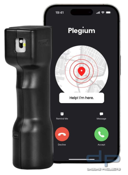 Plegium - Smart Markierungs Spray (inkl. Ortungsfunktion, Notruf, Strobo und 130dB Sirene) in versch