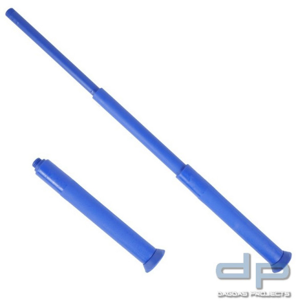 Trainingsteleskopschlagstock mit Wegrollschutz, ausziehbar, blau