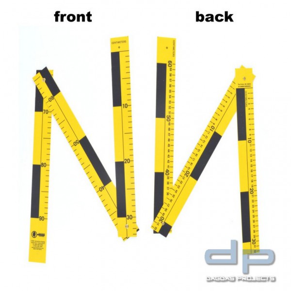 3-teiliger Zollstock gelb mit schwarzer Schrift