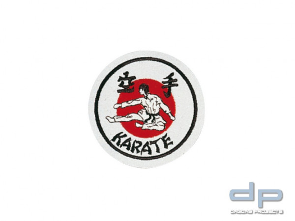 Stickabzeichen Karate in Weß/Rot