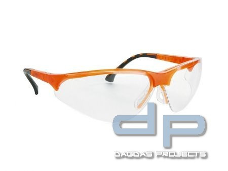 Terminator Brille Orange mit Klarglas - Ultramodernes Sport-Design