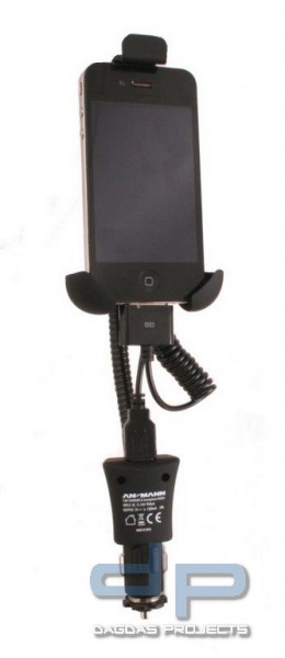 ANSMANN® Smartphone Kfz-Halter mit USB-Lader
