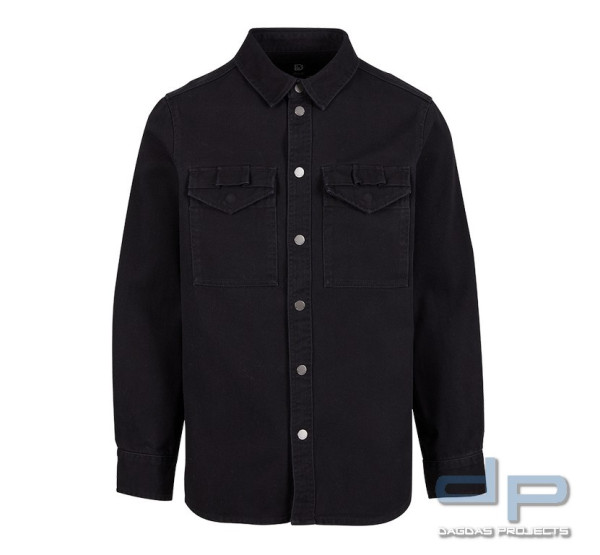 Brandit Men Heavy Twill Shirt in Schwarz und Oliv