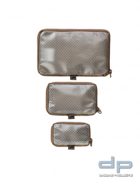 Tasmanian Tiger Mesh Pouch Zubehörtaschen mit Hakenklettrücken 3er Set in Coyote