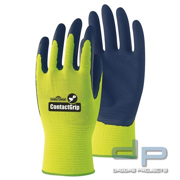 ARBEITSHANDSCHUH CONTACT GRIP in Schwarz/Neongelb