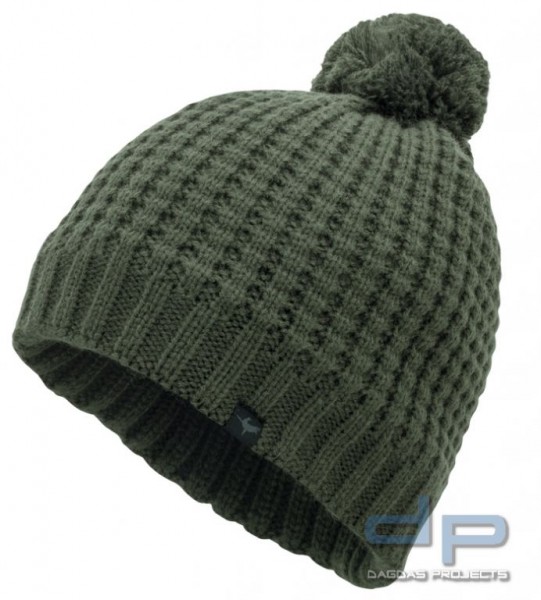 SealSkinz Waterproof Waffle Knit Bobble Hat Farbe oliv Größe S/M