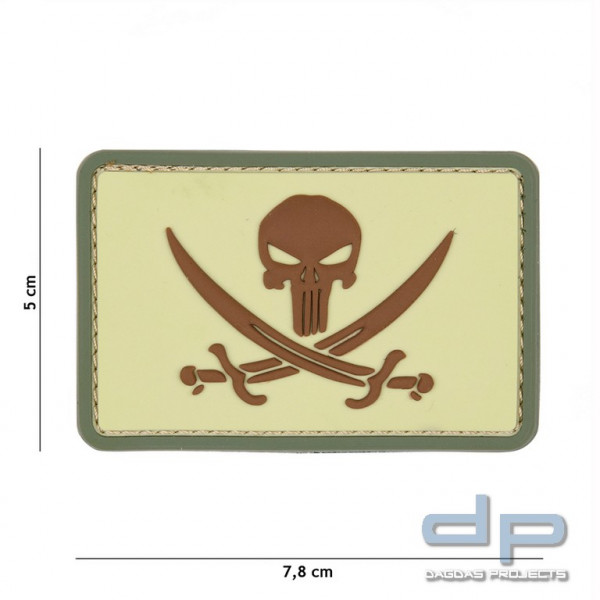 Emblem 3D PVC Punisher Pirate Coyote