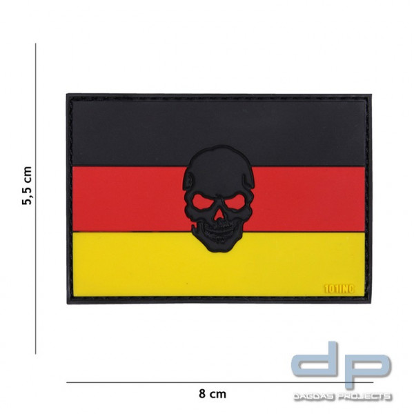 Emblem 3D PVC Flagge Deutschland + Skull
