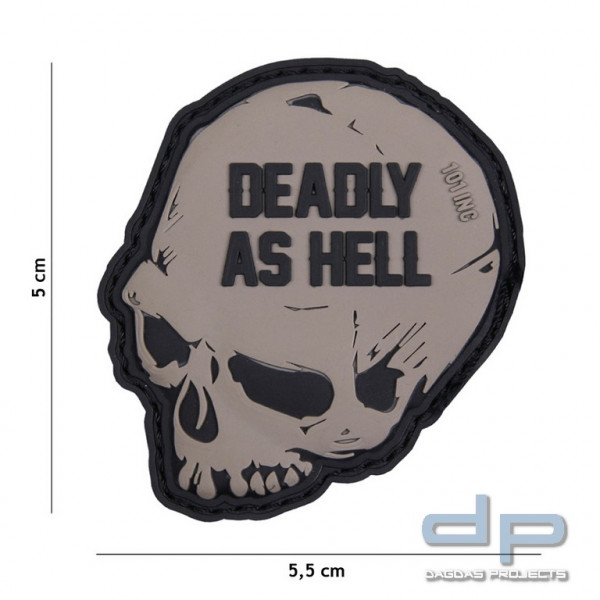 Emblem 3D PVC Deadly as Hell grau