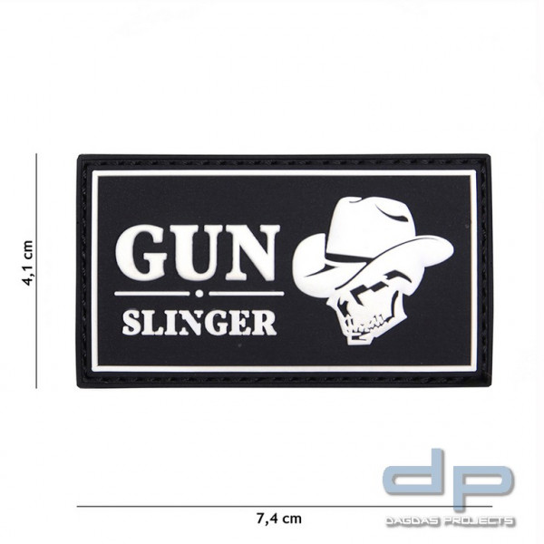 Emblem 3D PVC Gun Slinger Skull Cowboy schwarz