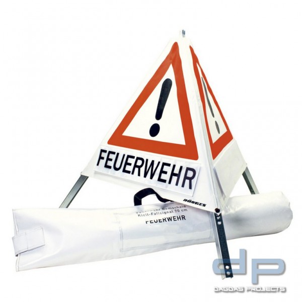 Dönges Klett-Faltsignal, 900 mm, Tagesleuchtfarbe, 3 x Feuerwehr