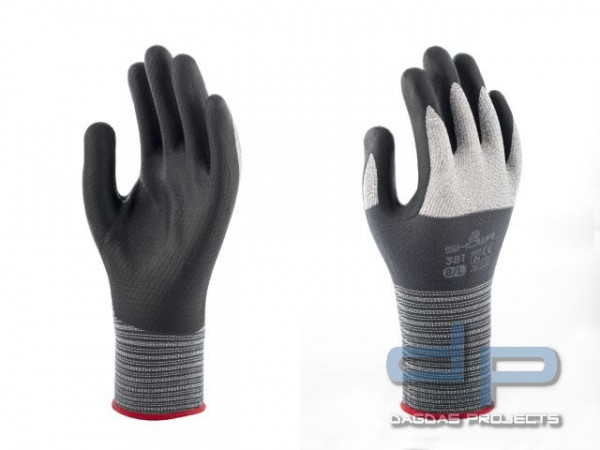 SHOWA® HANDSCHUHE in grau mit schwarzer Nitrilbeschichtung VPE 10