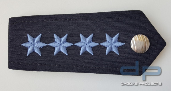 Polizei Schulterklappen blau mit 5 blauen Sternen 