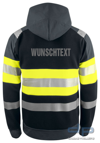 Projob 6122 KAPUZENJACKE EN ISO 20471 KLASSE 1 in Schwarz/Gelb mit Aufdruck nach Wunsch