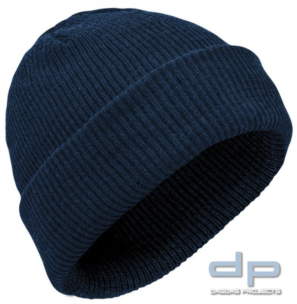 Elbe Beanie Merino Strickmütze in marine