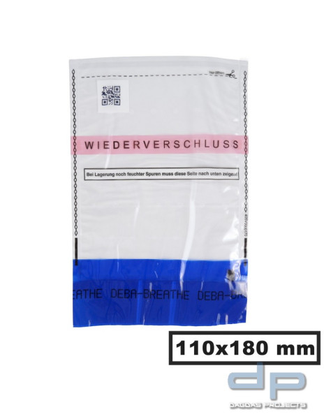 Debabreathe Beweissicherungstasche XS 110 x 180mm, 50er Pack