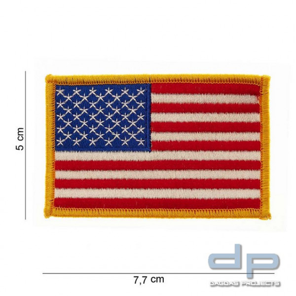 Emblem Stoff Flagge USA Golden Border (klein)