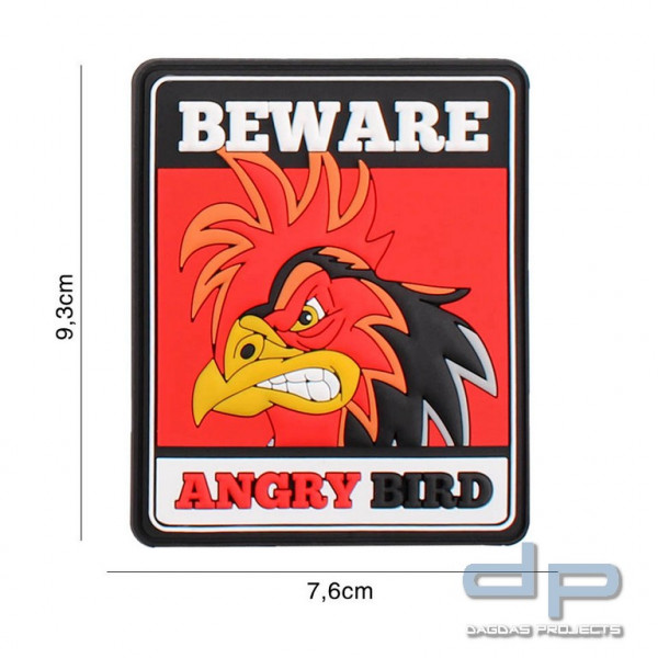 Emblem 3D PVC beware angry bird
