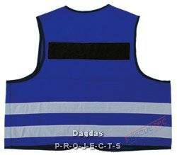 Weste, blau für austauschbare Funktionskennzeichnung mit Brust- und Rückenflausch
