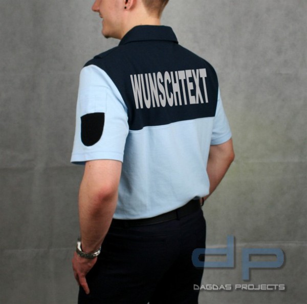 ETZEL Herren Uniform Poloshirt mit Wunschaufdruck in Reflex silber in 5 XL mit Aufdruck: Ordnungsamt