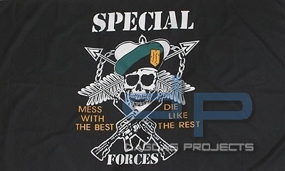 Flagge US Special Forces Schwarz