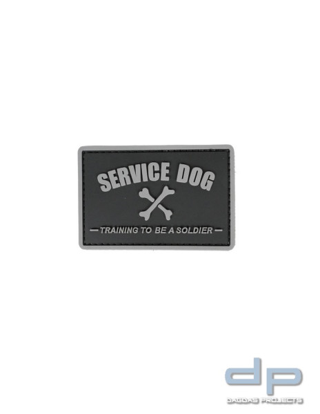 Klettabzeichen SERVICE DOG - TRAINING TO BE A SOLDIER - gummiert, 75x50 mm
