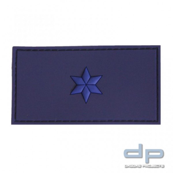 Klettabzeichen POLIZEIMEISTERANWÄRTER 75 x 40 mm, blau / 1 blauer Stern