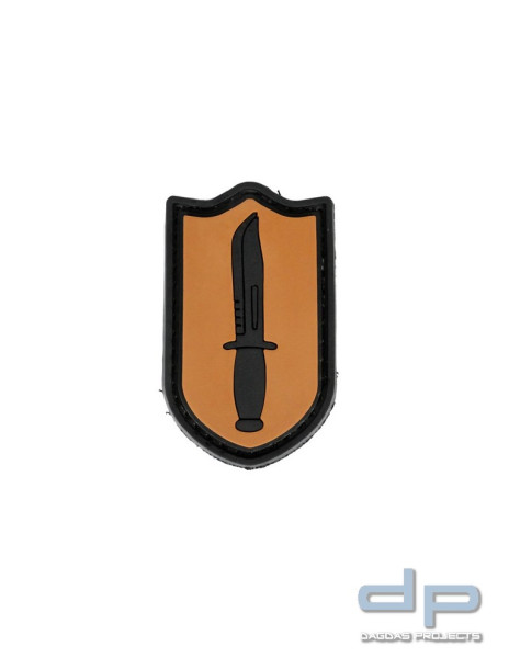 Klettabzeichen DAGGER - gummiert, 50x30 mm in Braun