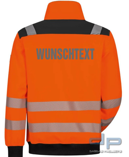 WARNSCHUTZ-SWEATJACKE in Orange/Schwarz mit Aufdruck nach Wunsch