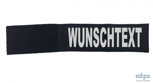 Behörden Klettarmbinde schwarz mit Wunschaufdruck 1 zeilig