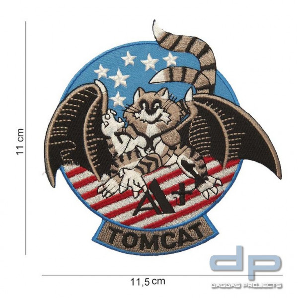 Emblem Stoff Tomcat Hand nach oben (Flagge USA)