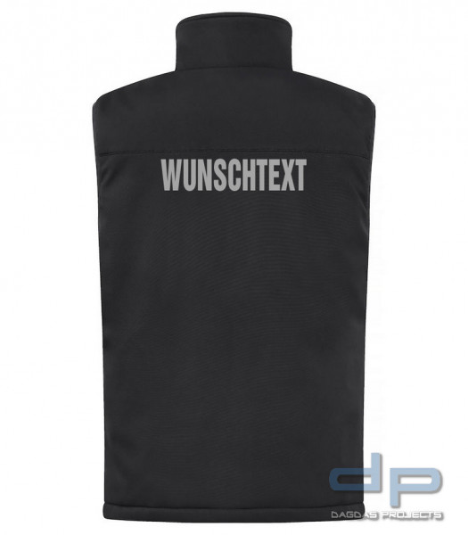 Behörden Padded Softshell Weste in verschiedenen Farben mit Aufdruck nach Wunsch in reflex silber