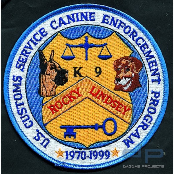 Stoffaufnäher - U.S. Customs Service - Canine Enforcement Program 1970-1999