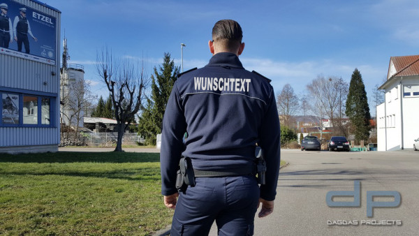 ETZEL Behörden Fleecejacke mit Wunschtext in Silber Reflex