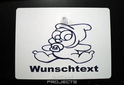 Warnschild Baby on Board Farbe: Gelb mit Wunschtext