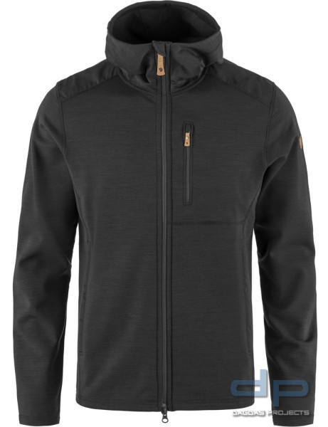 Fjällräven - Keb Fleece Hoodie M (warmer Hoodie mit Wolle) in Schwarz