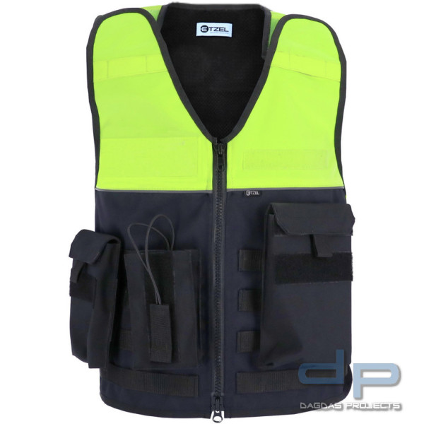 ETZEL® Funktionsweste dunkelblau/leuchtgelb, inkl. Taschenset