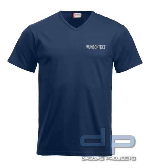 Behörden T-Shirt V-neck mit Wunschaufdruck in verschiedenen Farben