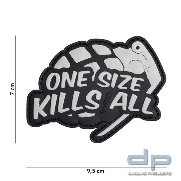 Emblem 3D PVC One size kills all grau