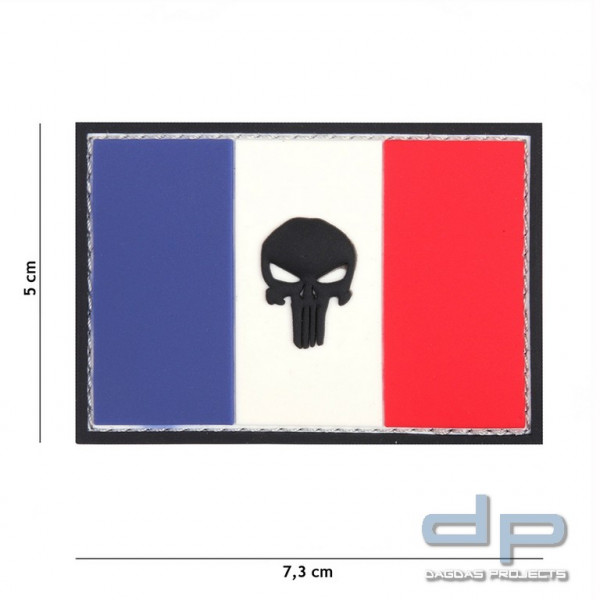 Emblem 3D PVC Punisher Französiche Flagge
