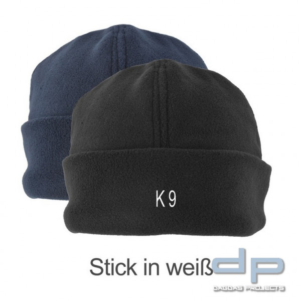 Fleece - Mütze, Einheitsgröße, Stick -K9-
