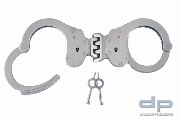 Handschelle Breitscharnier Double Lock inkl. 2 Schlüssel (Vernickelt)
