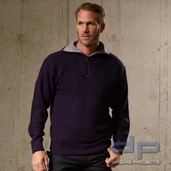 PJ PAUL JONES Troyer Herren Mit Reißverschluss Arbeitspullover Stehkragen Pullover Herren Winter Dunkelgrau S